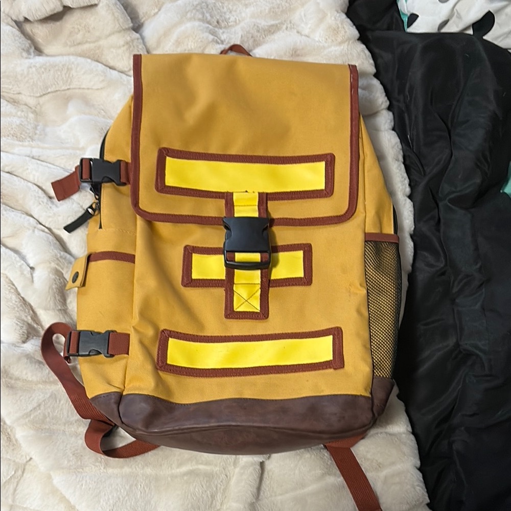 Yellow and Brown Men's Backpack